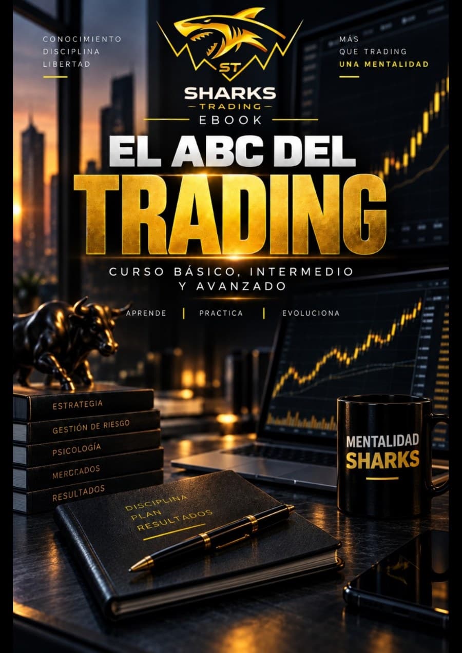 Portada de El ABC del Trading: Curso Básico, Intermedio y Avanzado — Sharks Trading